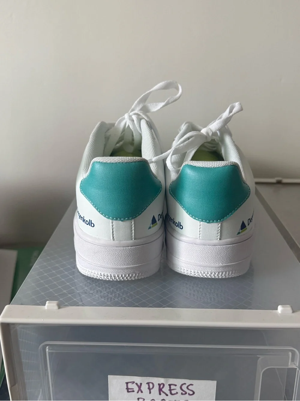 Women’s Low-Top Casual Sneakers in Light Blue, Lime and White